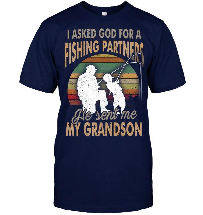 Veteran Shirt, Fishing Shirt, Fishing Partners - My Grandson, Father's Day Gift For Dad KM1404 - ATMTEE