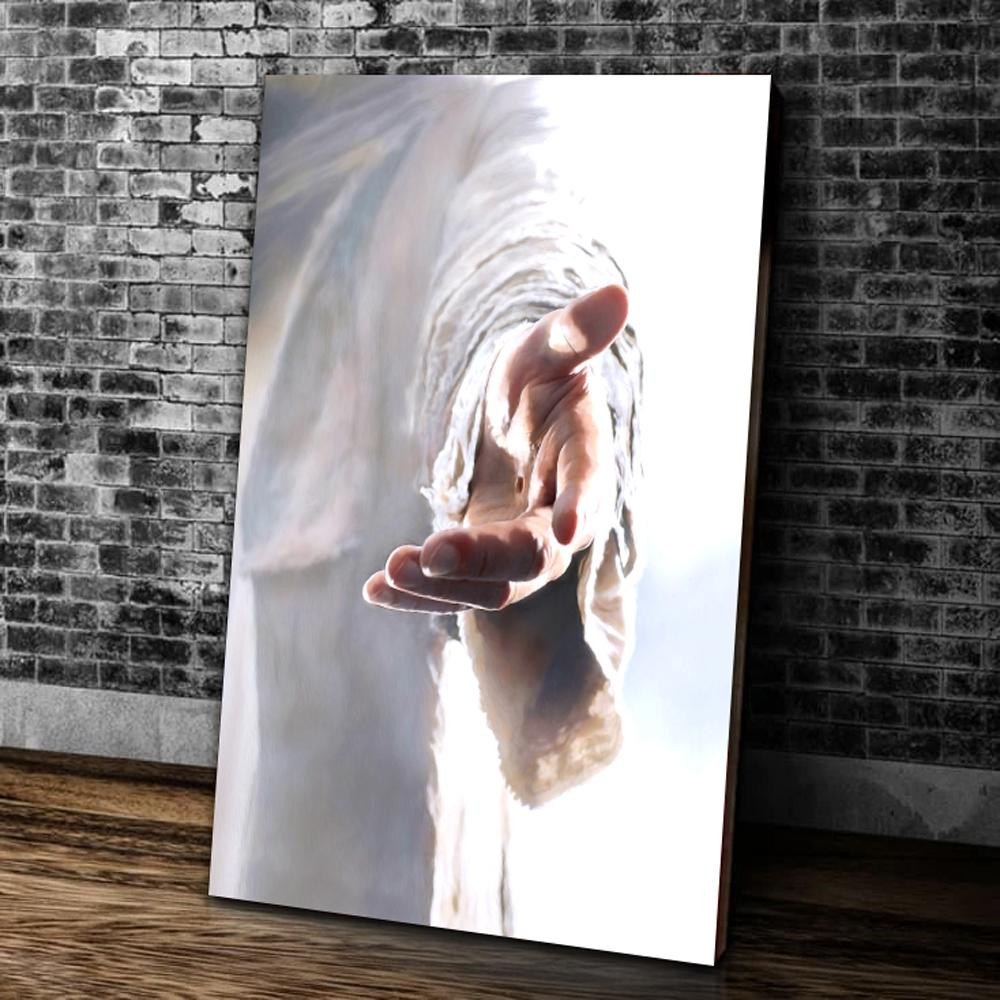 Jesus, Take My Hand Matte Canvas, Gift For Christian, Happy Easter, Wall Art Decor