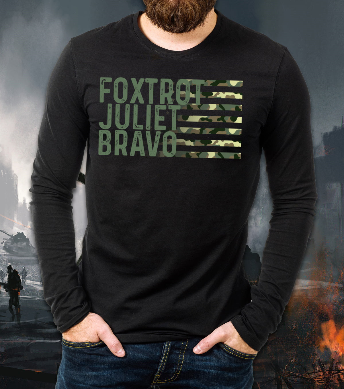 Anti Biden Shirt, FJB Foxtrot Juliet Bravo Long Sleeve T-Shirt