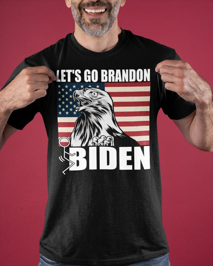 Biden Shirt, Let's Go Brandon Eagle American Flag Unisex T-Shirt
