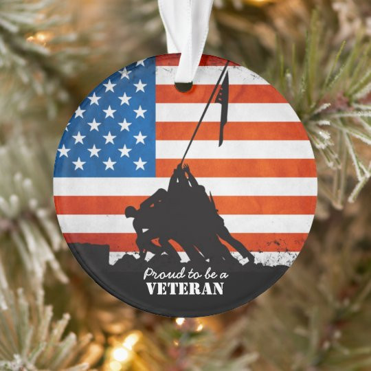Veteran Ornament, Proud To Be Veteran Circle Ornament (2 sided) - ATMTEE