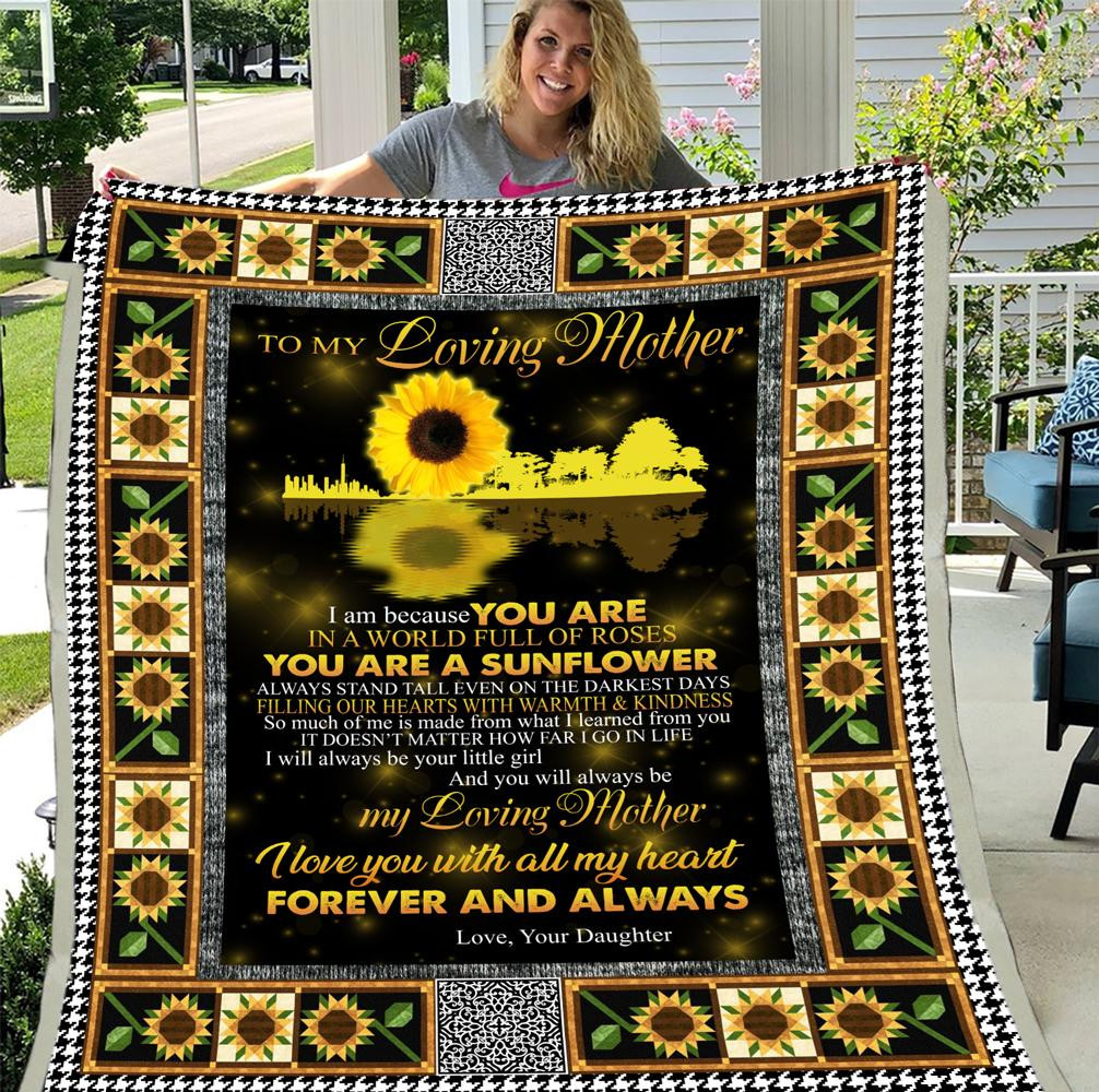 Personalized Blanket To My Loving Mother, You Are A Sunflower, Mother's Day Fleece Blanket