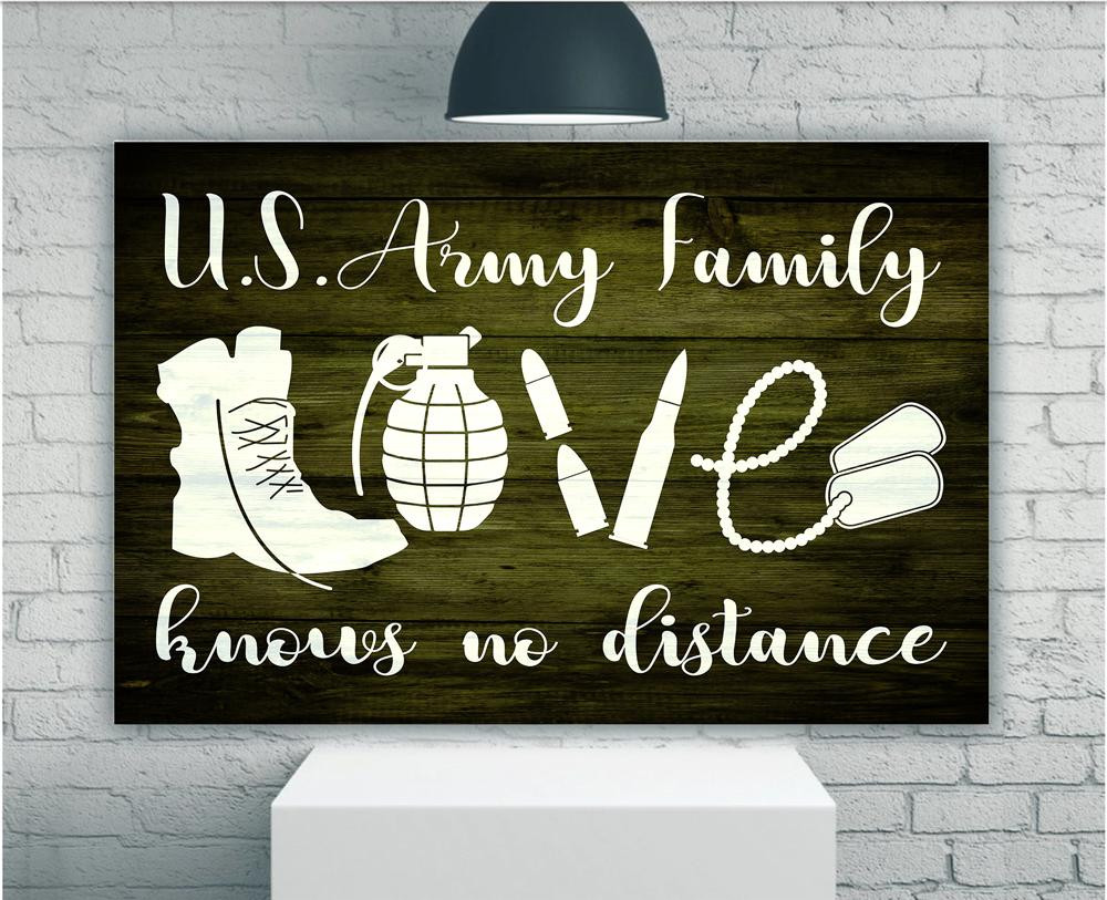 Veteran Canvas U.S Army Family Love Knows No Distance Matte Canvas - ATMTEE