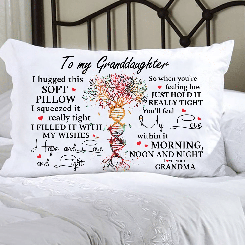 To My Granddaughter I Hugged This Soft Pillow Canvas Pillow - ATMTEE