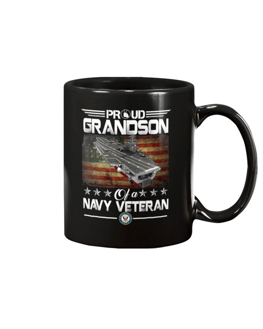 Proud Grandson Of A Navy Veteran US Navy Veteran Mug - ATMTEE