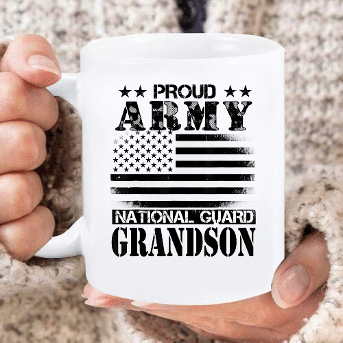 Proud Army National Guard Grandson USA Veterans Day Military Mug - ATMTEE