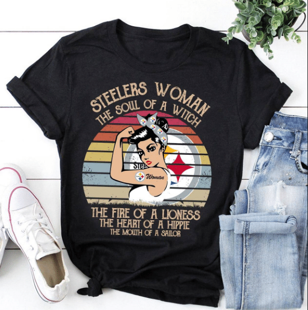 Steelers Woman The Soul Of A Witch The Fire Of A Lioness T-Shirt - ATMTEE