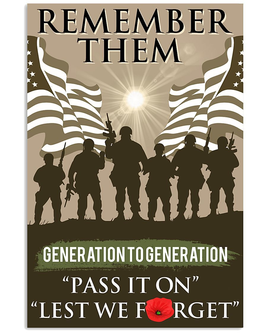 Remember Them Generation To Generation Pass It On Lest We Forget Matte Canvas - ATMTEE