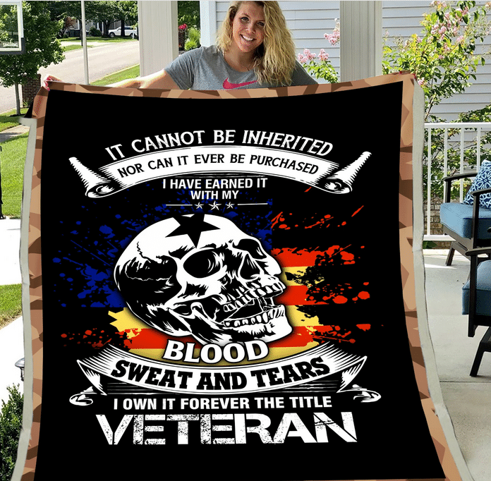 Veterans Blanket - It Can Not Be Inherited Nor Can It Ever Be Purchased Fleece Blanket - ATMTEE