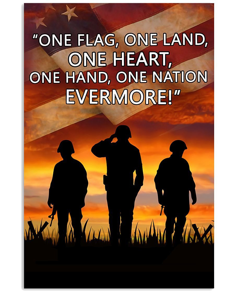 One Flag, One Land, One Heart, One Hand, One Nation Evermore Matte Canvas - ATMTEE