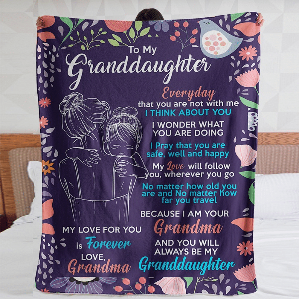 Personalized To My Granddaughter Everyday That You Are Not With Me I Think About You, Love Grandma Fleece Blanket - ATMTEE