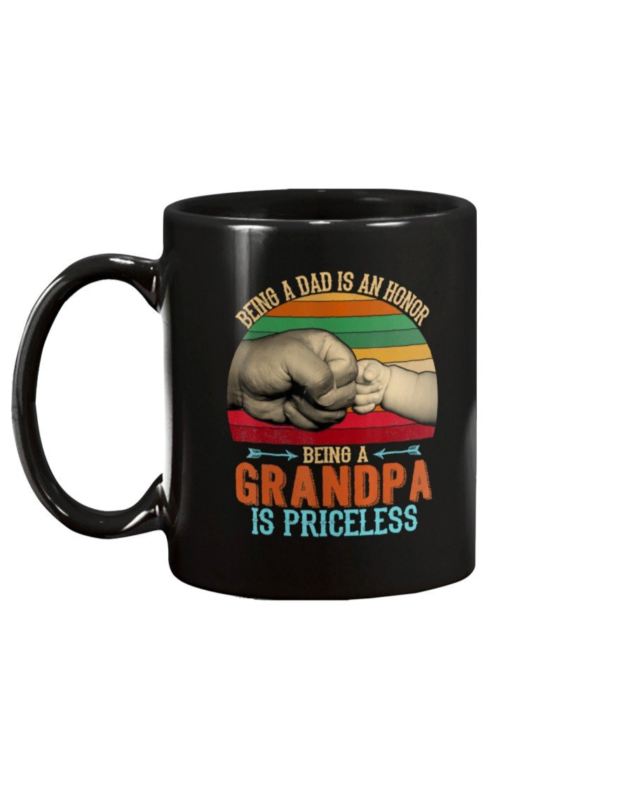 Vintage Being A Dad Is An Honor Being A Grandpa Is Priceless Mug - ATMTEE