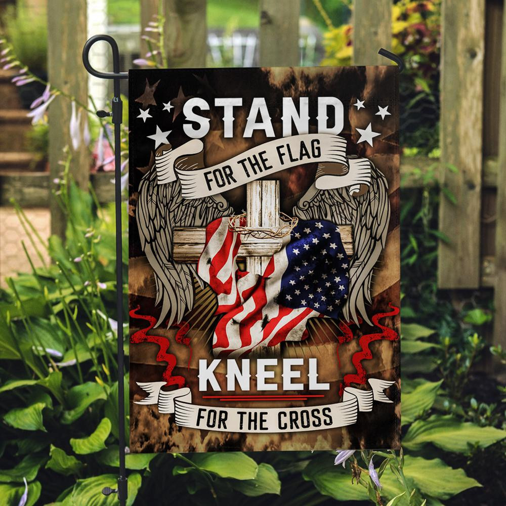 Stand For The Flag Kneel For The Cross Flag - ATMTEE