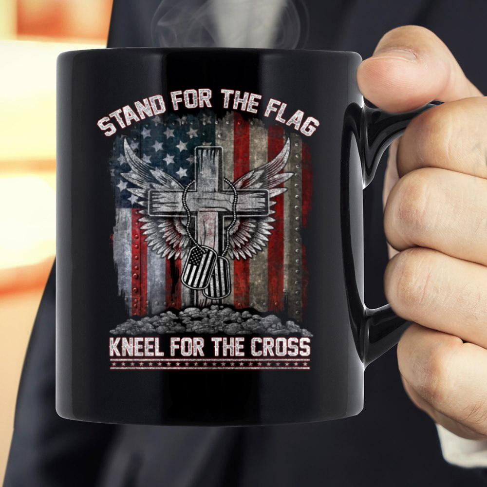 Stand For The Flag Kneel For The Cross Mug - ATMTEE