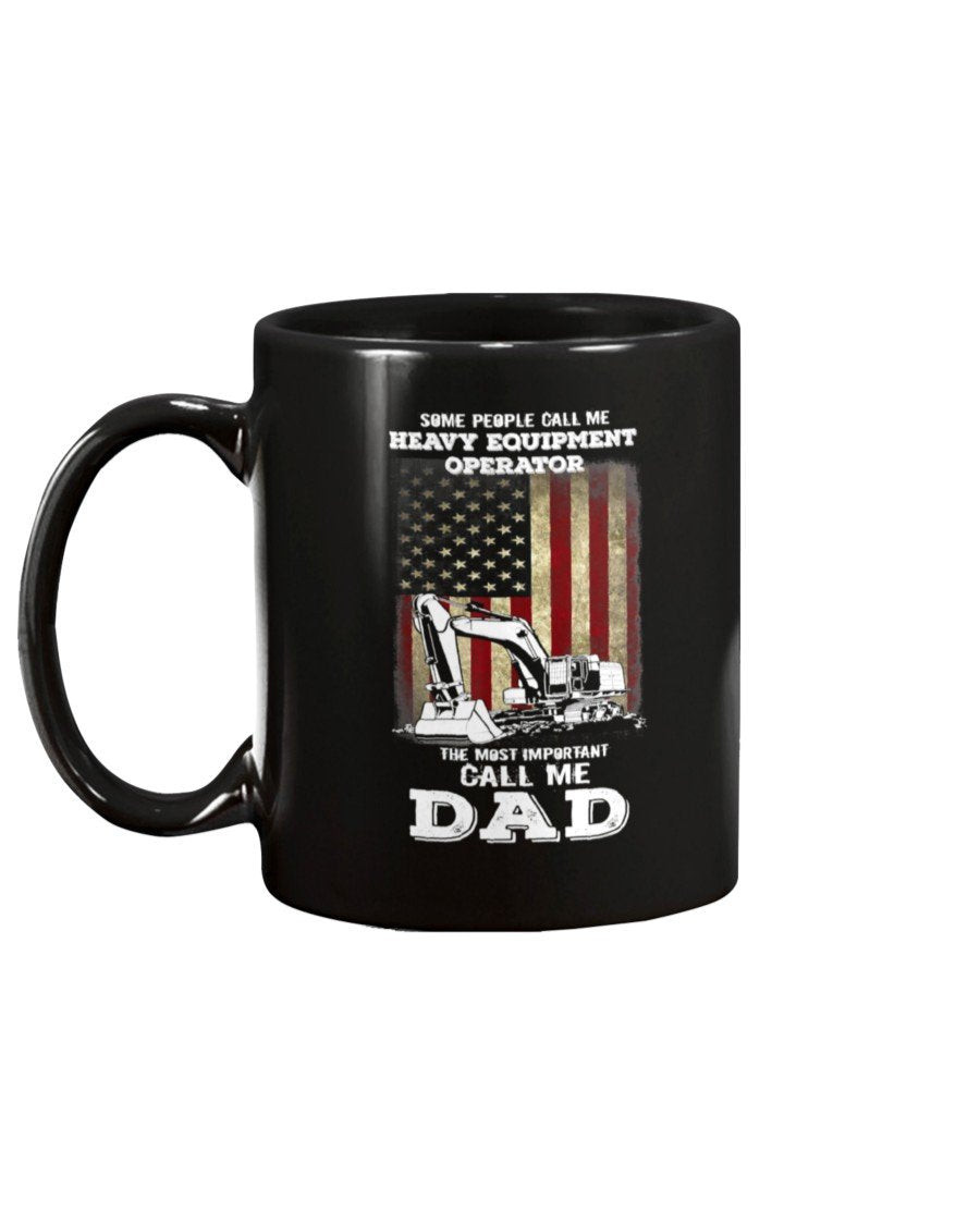 USA Flag Heavy Equipment Operator Dad Funny Gift Mug - ATMTEE