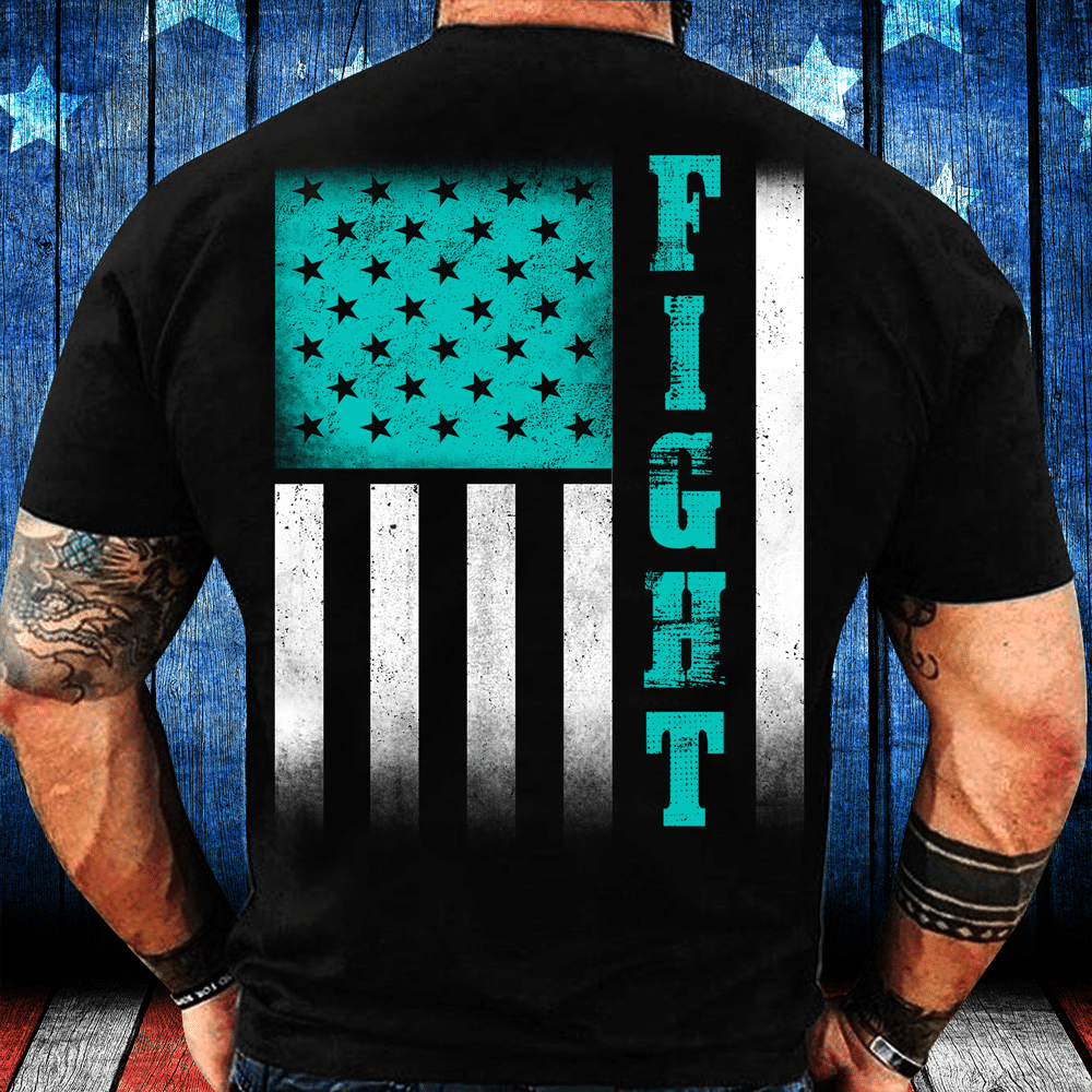PTSD Fight PTSD American Flag T-Shirt - ATMTEE