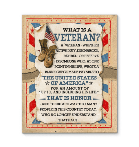 What Is A Veteran? The United States Of America That Is Honor Matte Canvas - ATMTEE