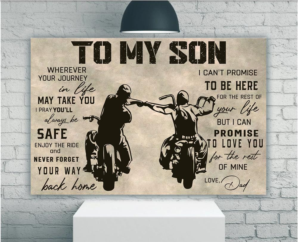To My Son Wherever Your Journey In Life May Take You I Pray You'll Always Be Safe Enjoy The Ride Matte Canvas - ATMTEE