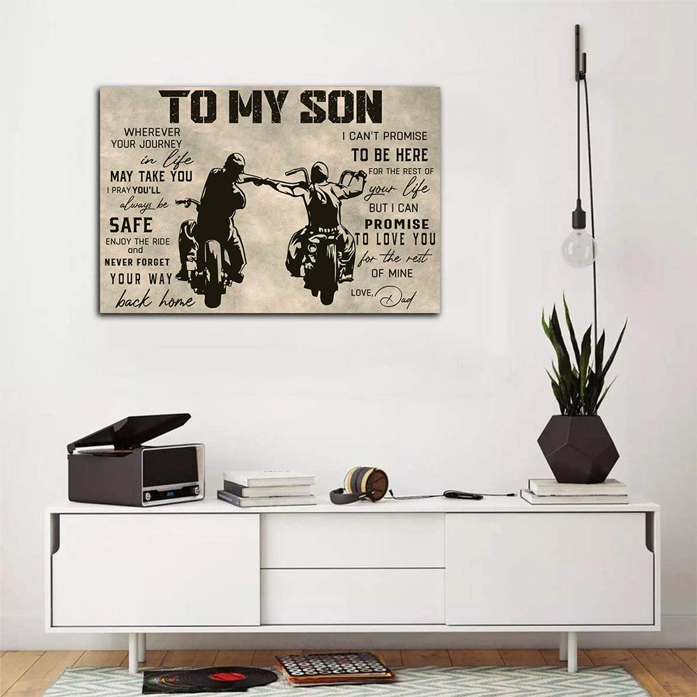 To My Son Wherever Your Journey In Life May Take You I Pray You'll Always Be Safe Enjoy The Ride Matte Canvas - ATMTEE