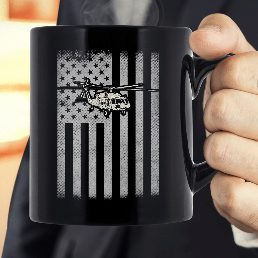 USA Flag Helicopter Mug Veterans Fathers Day Mug - ATMTEE