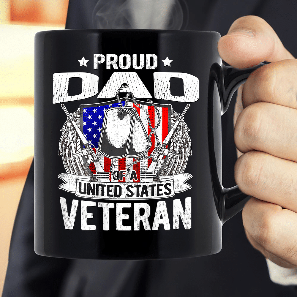 Proud Dad Of A United States Veteran Mug - ATMTEE