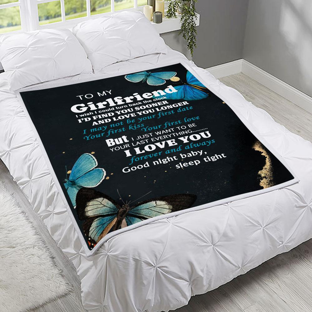 To My Girlfriend I Wish I Could Turn Back The Clock, I Love You Fleece Blanket - ATMTEE