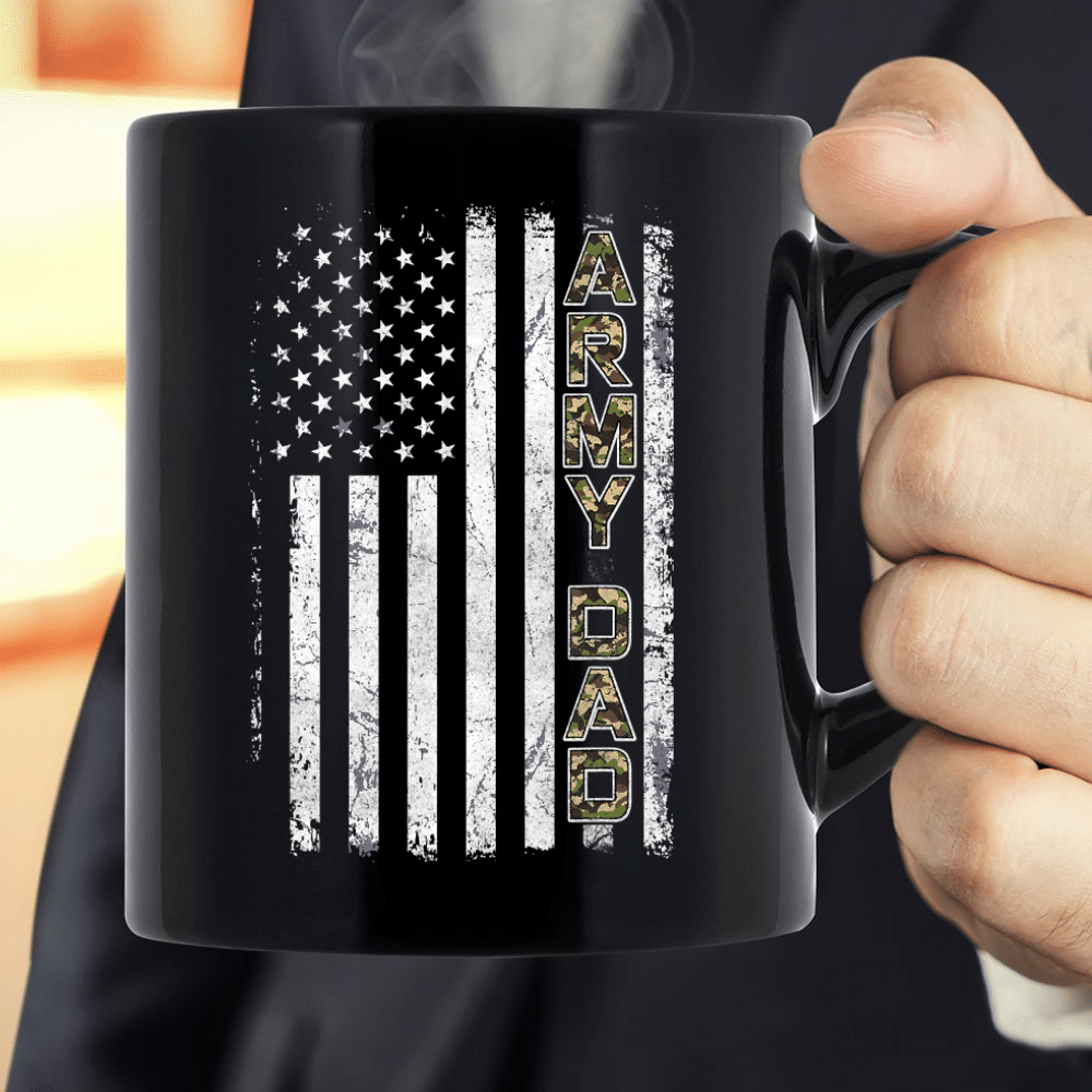 Proud Army Dad Mug United States USA Flag Father Mug - ATMTEE