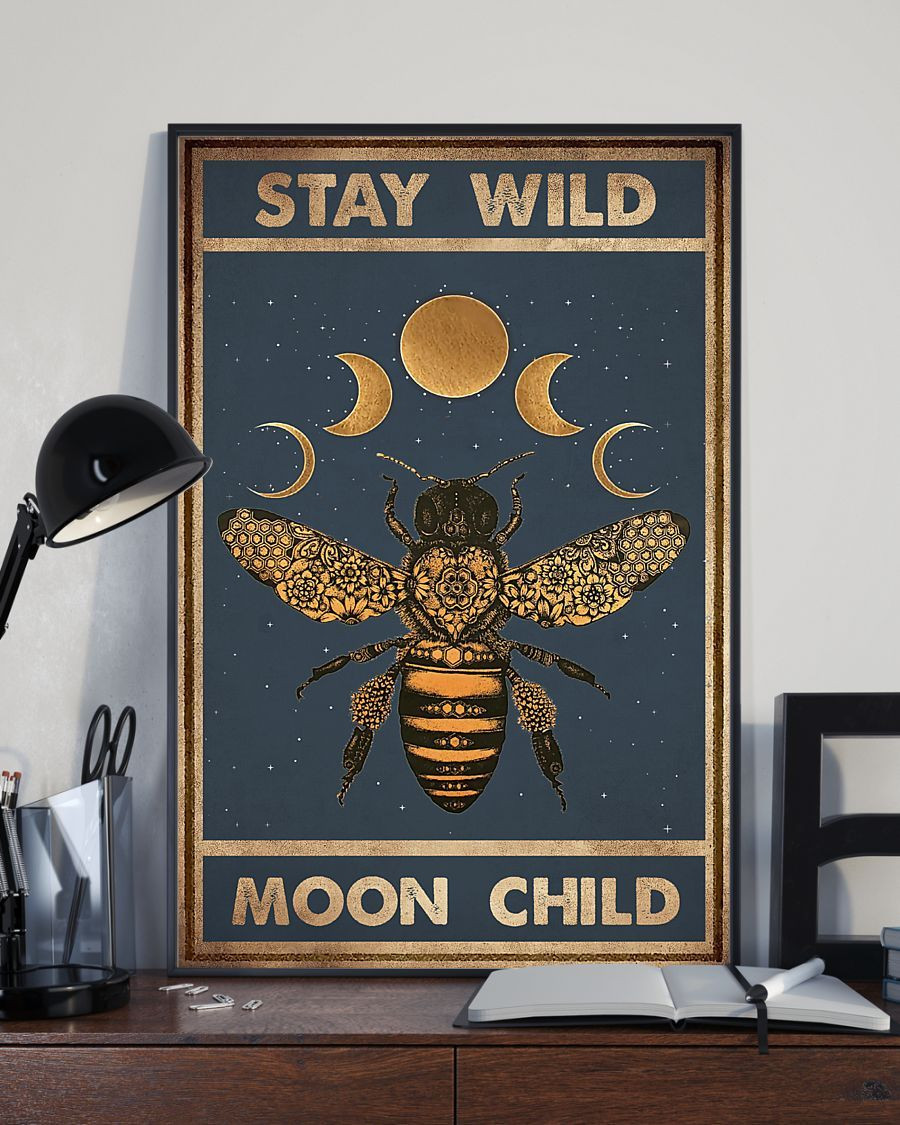 Stay Wild Moon Child - Bee Matte Canvas - ATMTEE