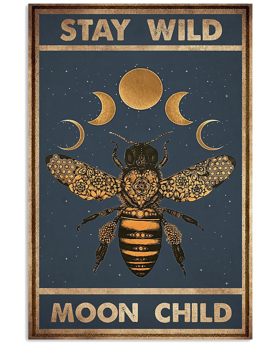 Stay Wild Moon Child - Bee Matte Canvas - ATMTEE