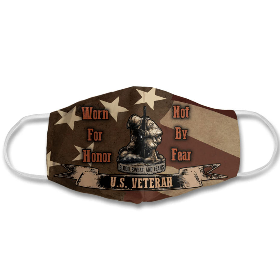 U.S. Veteran Worn For Honor Not By Fear, Gift For Veteran Polyblend Face Mask - ATMTEE