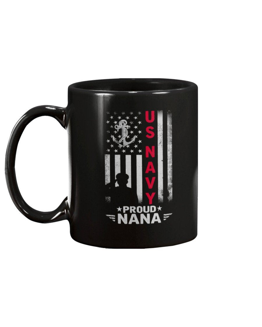 US Navy Proud Nana Patriotic USA Flag Thank You To Veterans Mug - ATMTEE