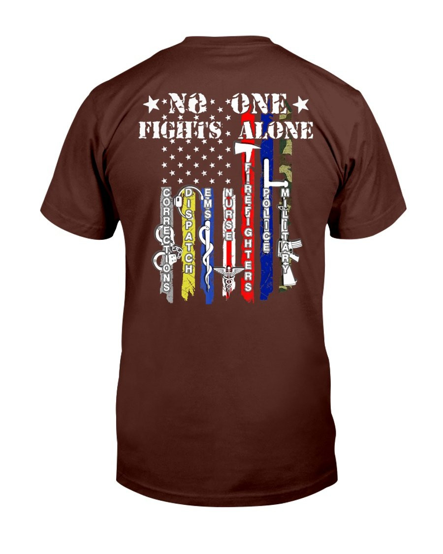 PTSD Awareness Shirt No One Fights Alone T-Shirt - ATMTEE