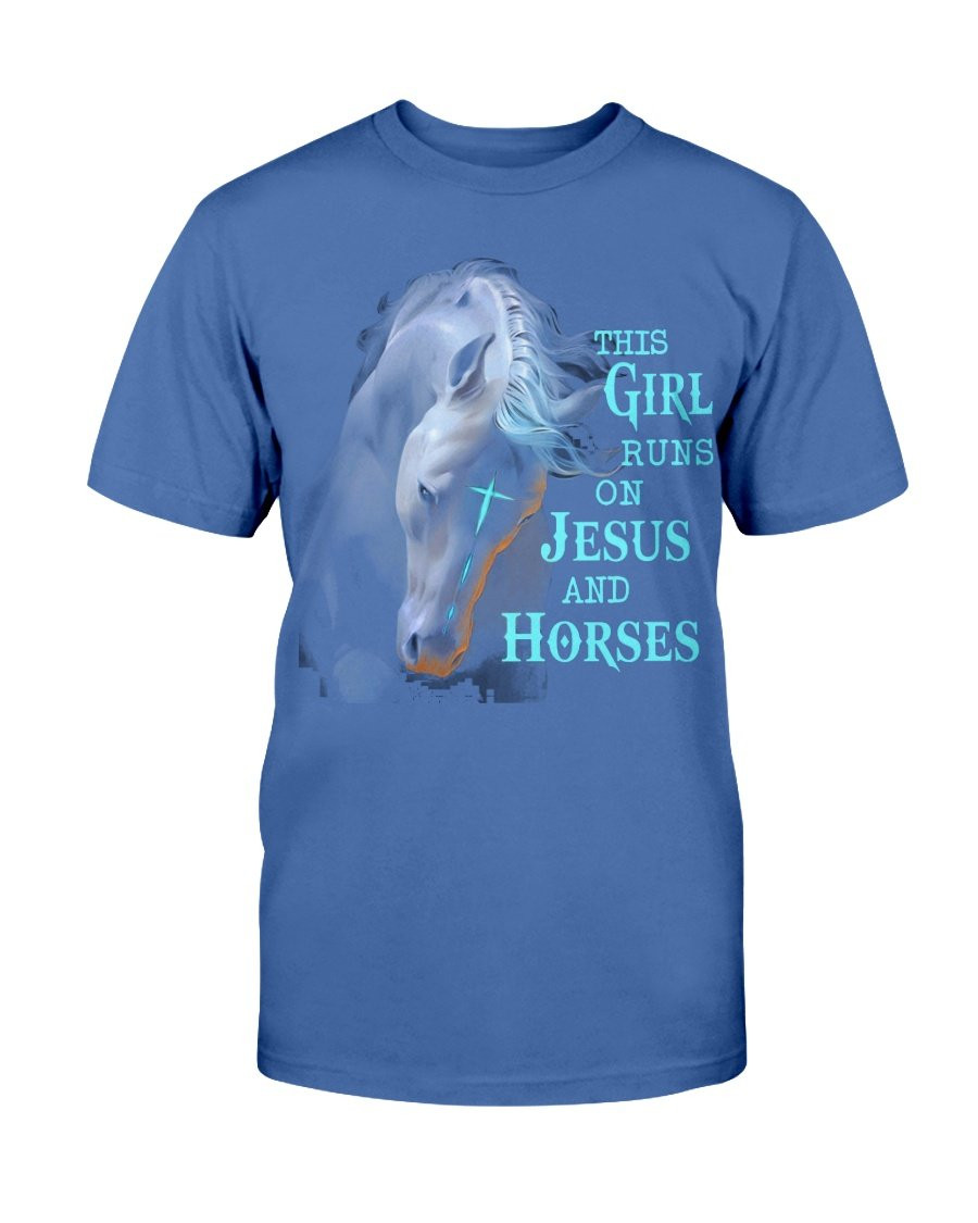 This Girl Runs On Jesus And Horses T-Shirt - ATMTEE