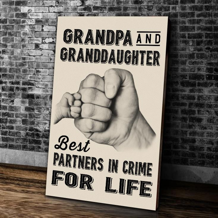 Grandpa And Granddaughter Best Partners In Crime For Life Matte Canvas