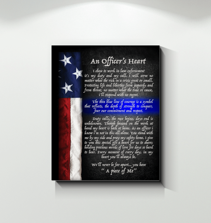 An Officer's Heart I Chose To Work In Law Enforcement It's My Duty And My Call Matte Canvas - ATMTEE