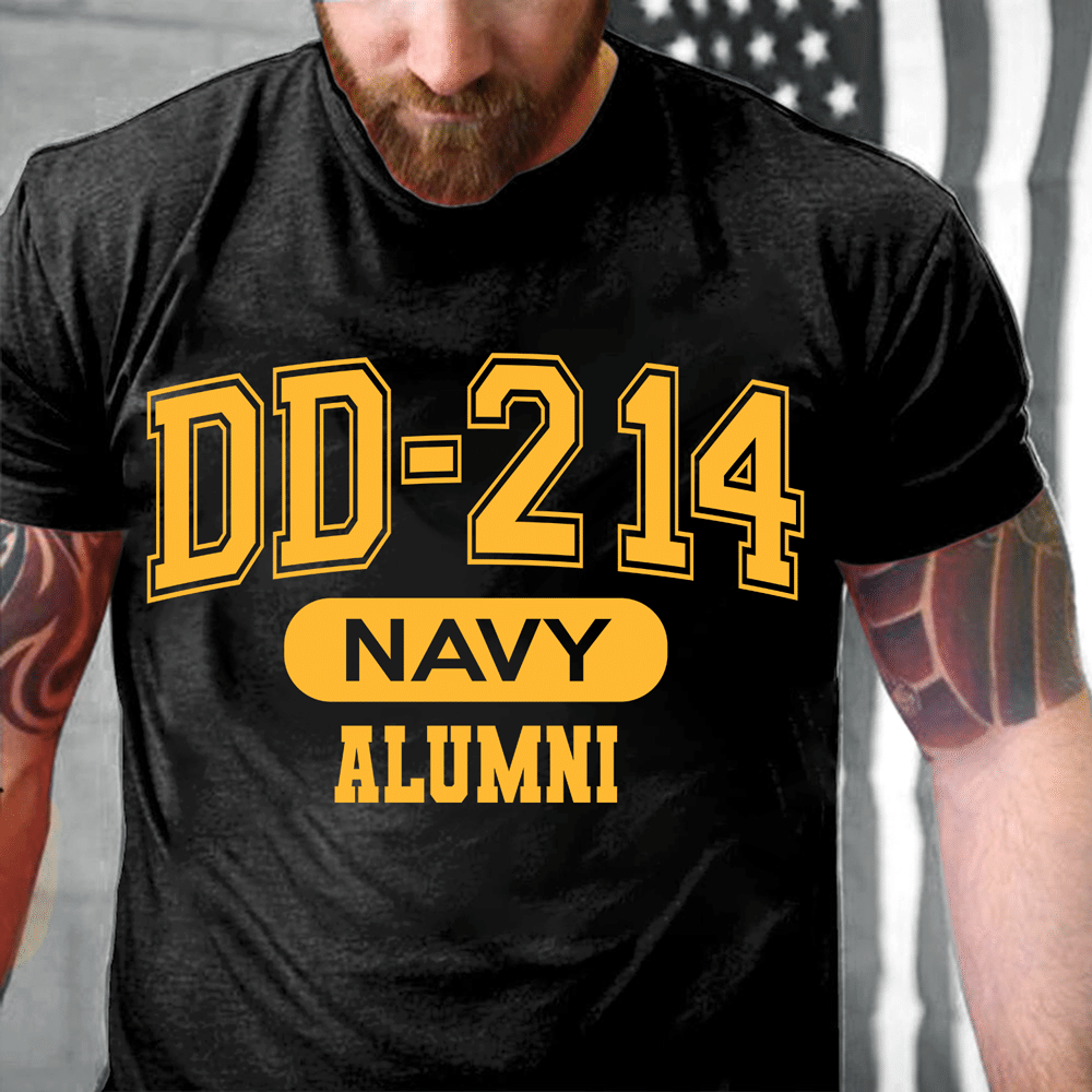 DD-214 US Navy Alumni, Gift For Navy Veterans T-Shirt - ATMTEE