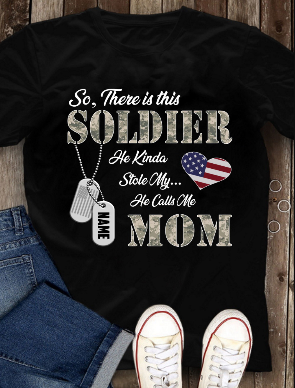 Female Veteran Custom Shirt, So There Is This Soldier He Kinda Stole My Heart T-Shirt