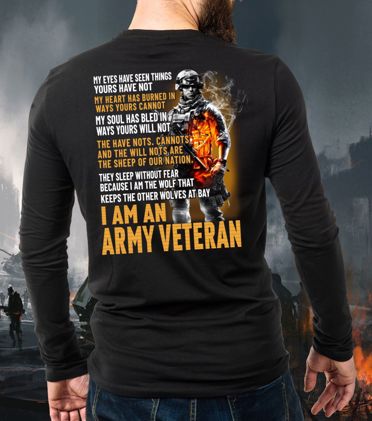 US Army Veteran, Army Veteran Shirt, I Am An Army Veteran Long Sleeve Shirt
