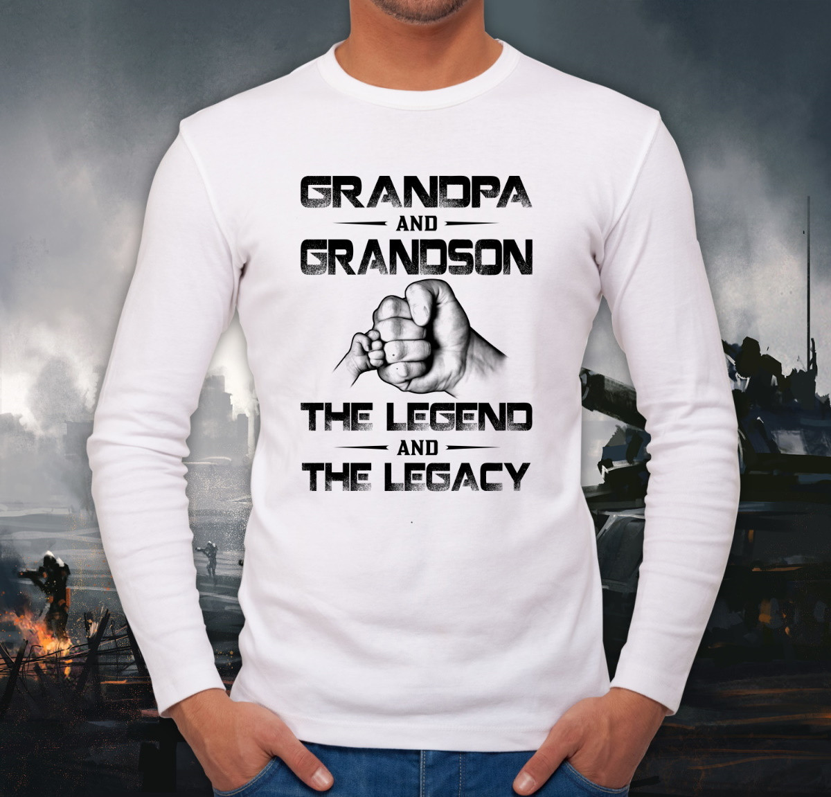 Grandpa And Grandson, The Legend And The Legacy, Father's Day Gift For Grandpa Long Sleeve Shirt
