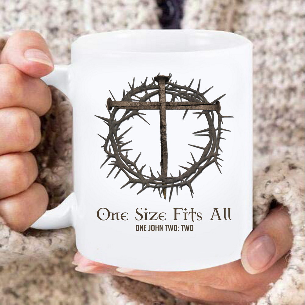 Christian Mug, One Size Fits All Jesus White Mug