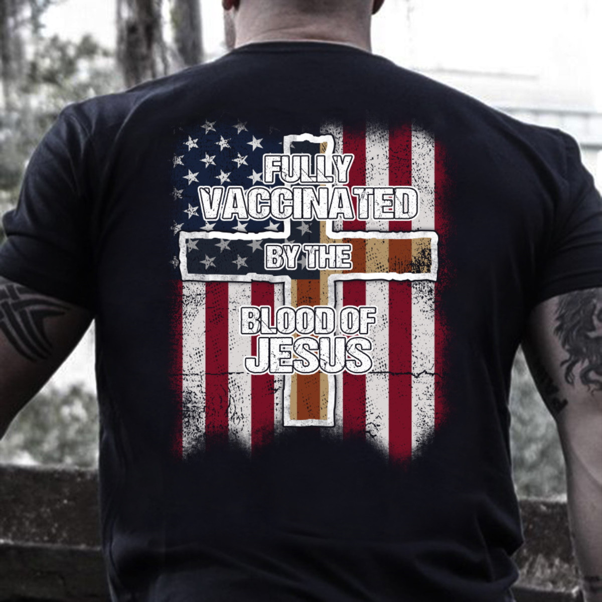 Fully Vaccinated By The Blood Of Jesus T-Shirt KM2604