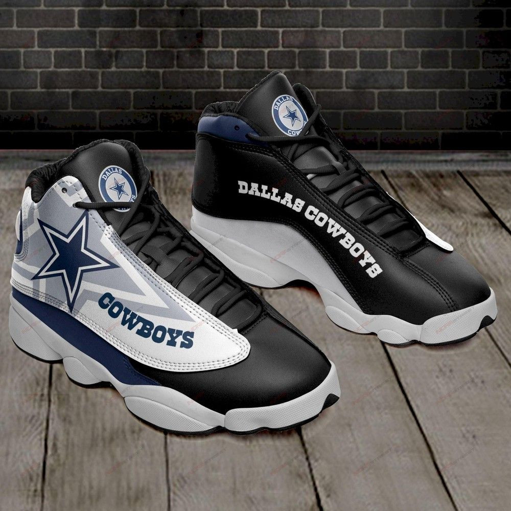 Dallas cowboys air jordan 13 sneakers sport shoes favorite dlaj black - men-11