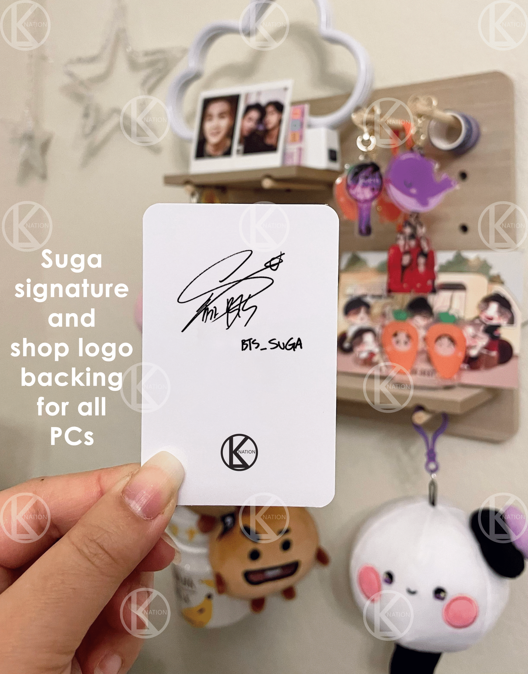 Combo 10 Photocards - Orange Hair BTS Yoongi / SUGA With Signature Backing