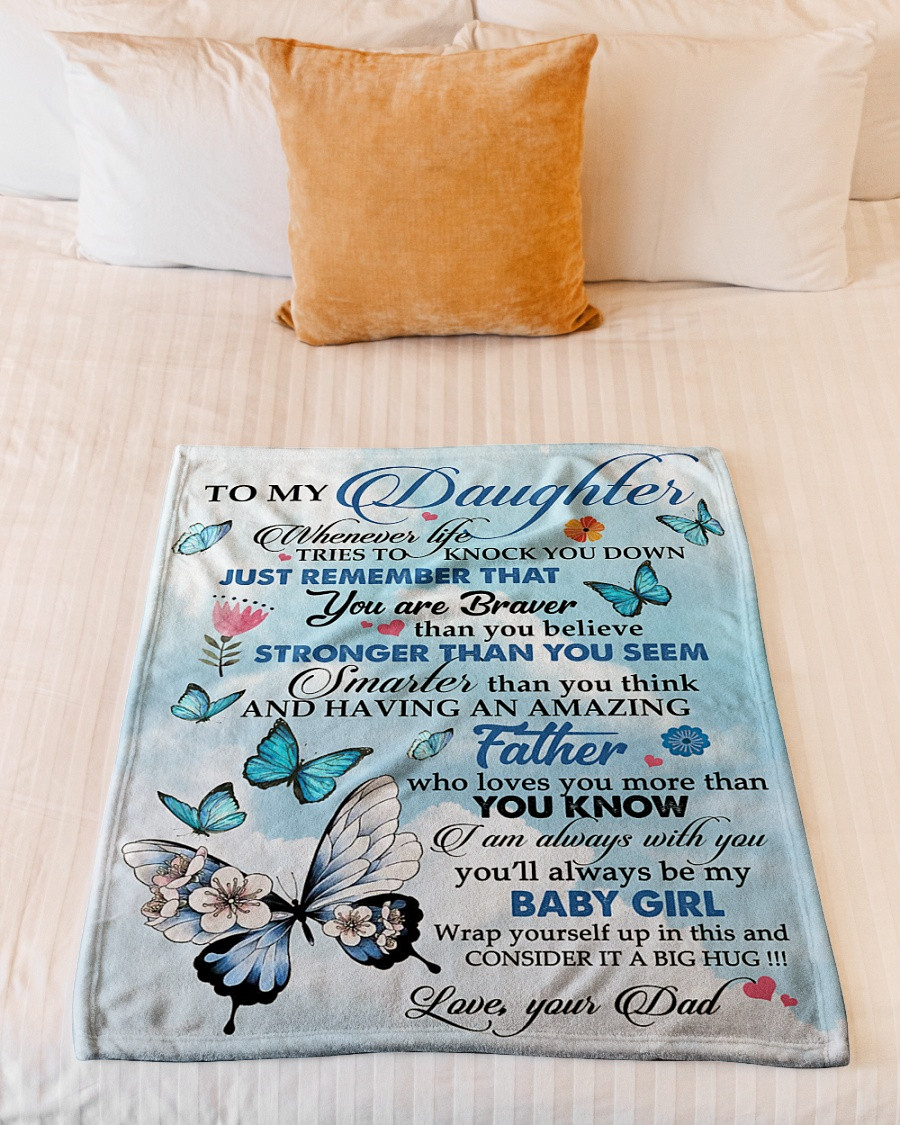 To My Daughter I Love You More Than Anything Gift From Dad Sherpa Fleece Blanket 