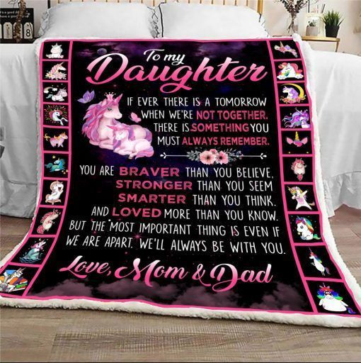 To My Daughter I Love You More Than Anything Gift From Dad Sherpa Fleece Blanket 