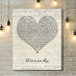 Sam Smith Diamonds Script Heart Song Lyric Art Print - Canvas Print Wall Art Home Decor