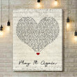 Luke Bryan Play It Again Script Heart Song Lyric Quote Music Art Print - Canvas Print Wall Art Home Decor