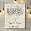 You'll Never Walk Alone Gerry And The Pacemakers Script Heart Song Lyric Art Print - Canvas Print Wall Art Home Decor