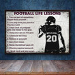 Personalized Graduation Gifts Personalized American Football Life Lessons - Customized Canvas Print Wall Art Home Decor
