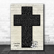 MercyMe I Can Only Imagine Music Script Christian Memorial Cross Song Lyric Music Art Print - Canvas Print Wall Art Home Decor